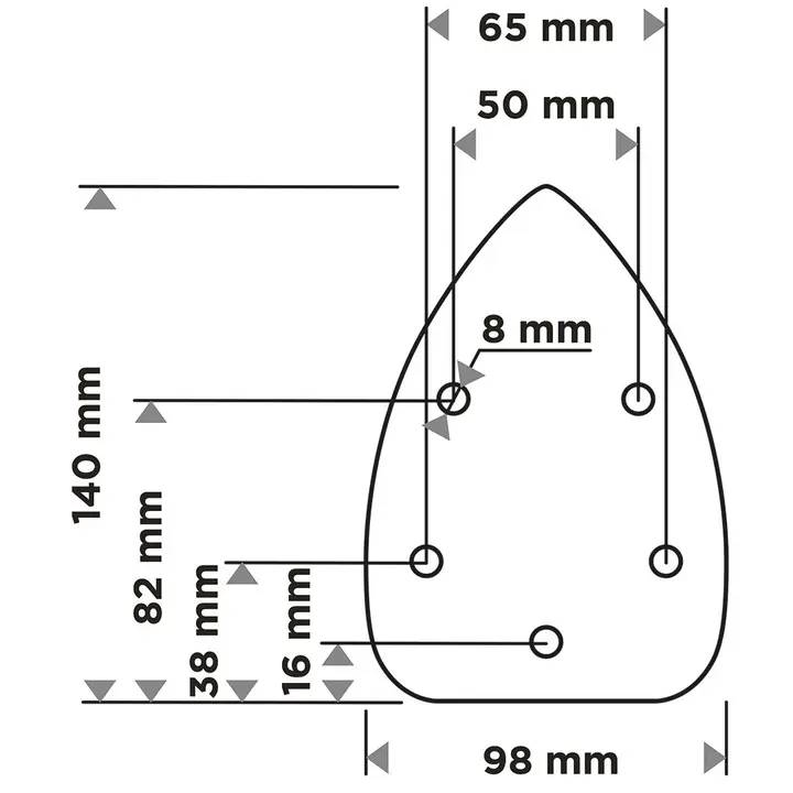 Zımpara kağıdı, cırt bantlı, iron 98 x 140 mm, P100, 5 adet, 5 delikli
